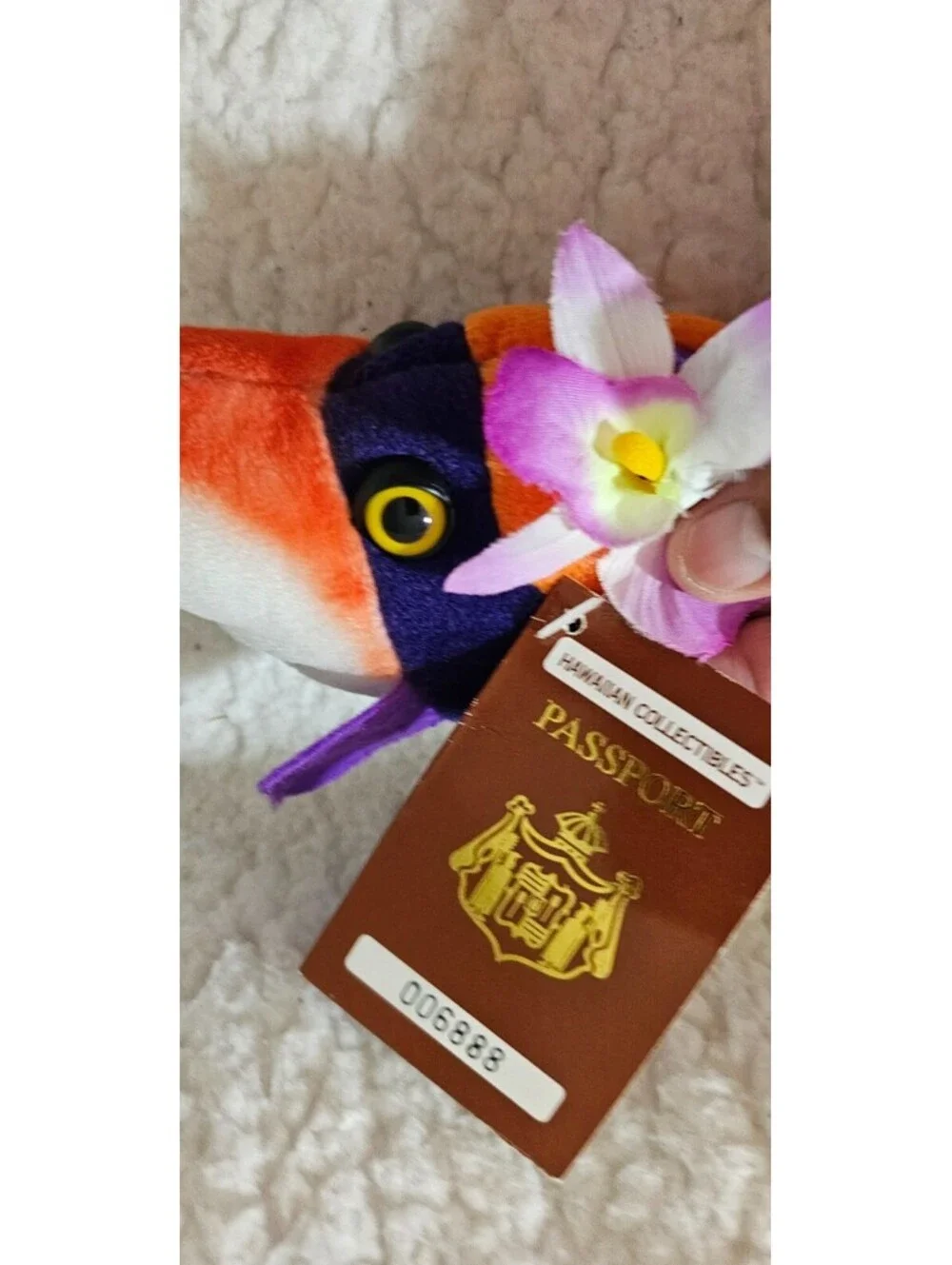 New 1998 Hawaiian Collectibles Humu Patchwork Fish Plush Passport Tag 9